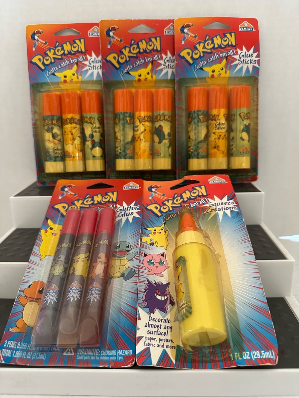 Lot of 5 Pokemon Original Glue Variety Glitter, Sticks, Squeeze Collectible #9